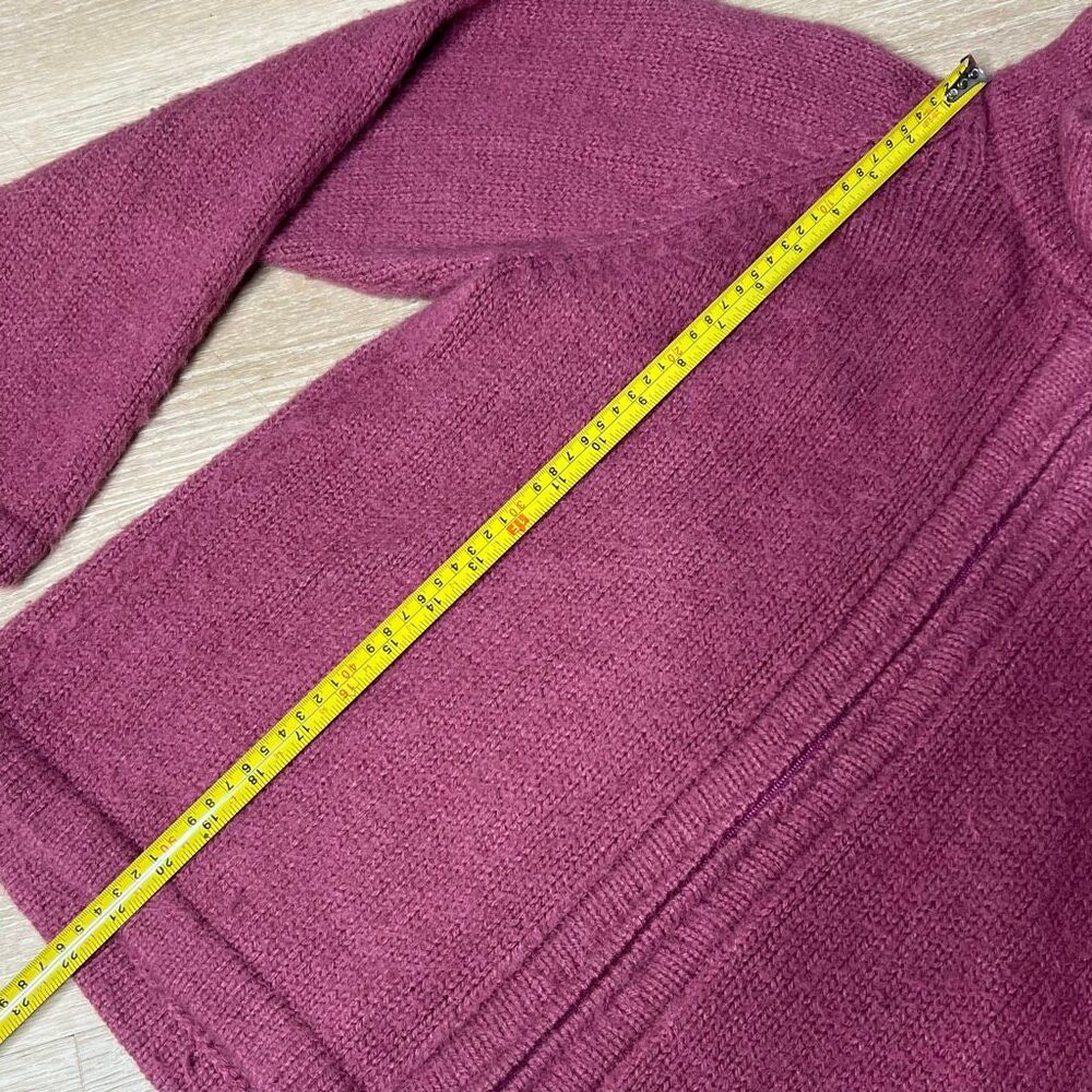 American South Side, Zip-up Alpaca Wool Sweater in Rasberry, Women’s Medium - Picture 4 of 10